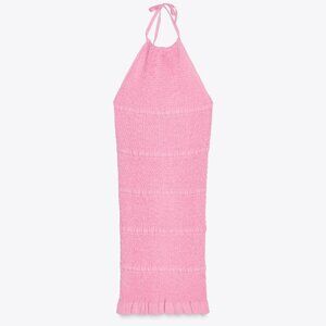 Pink Zara Knit Halter Dress NWT